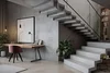Treppe aus Beton mit Schreibtisch